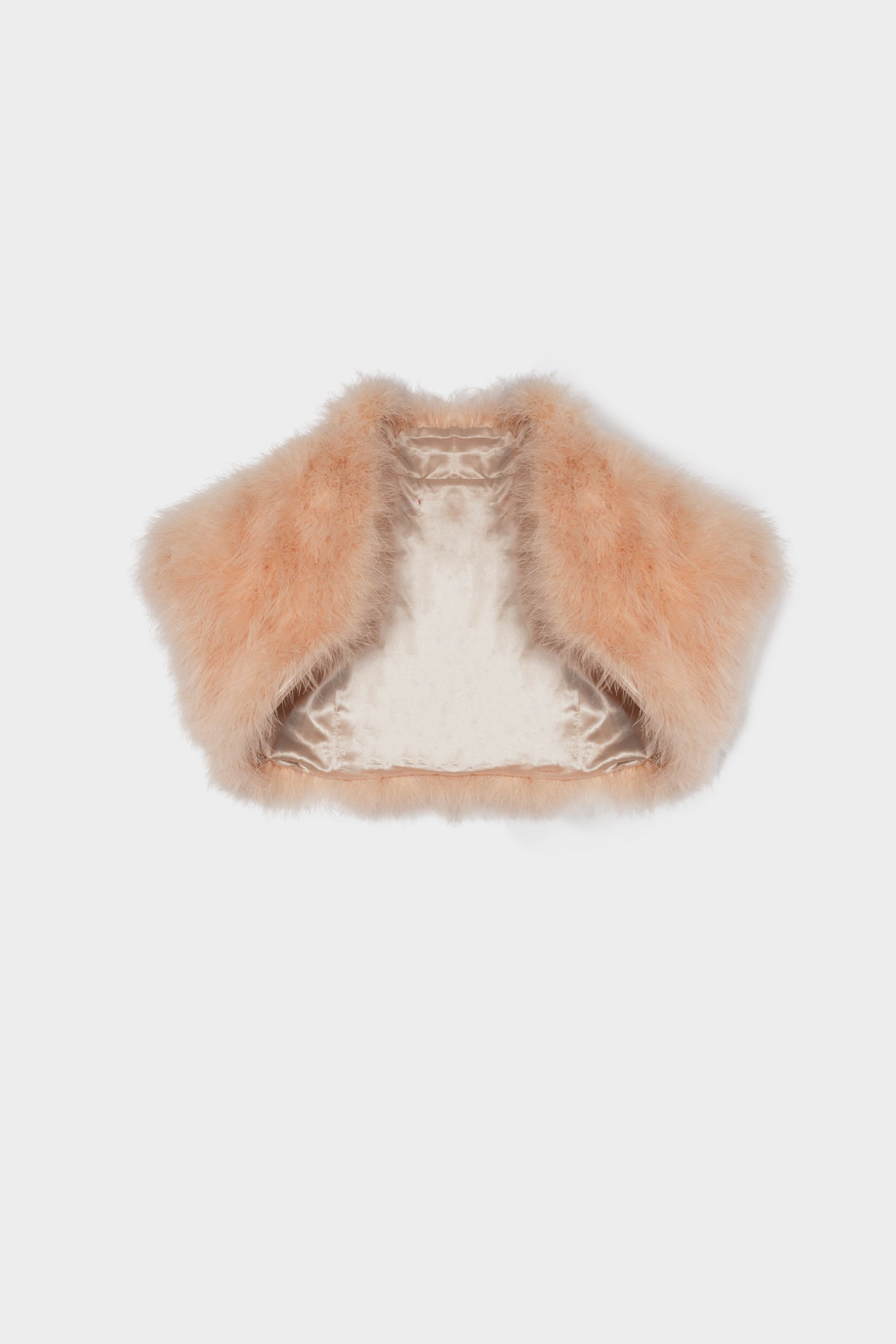 Bolero plumes veritables rose poudre seconde main - piece unique