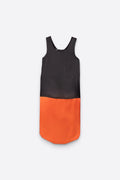 ROBE EN SATIN BICOLOR - ALEXANDER MCQUEEN