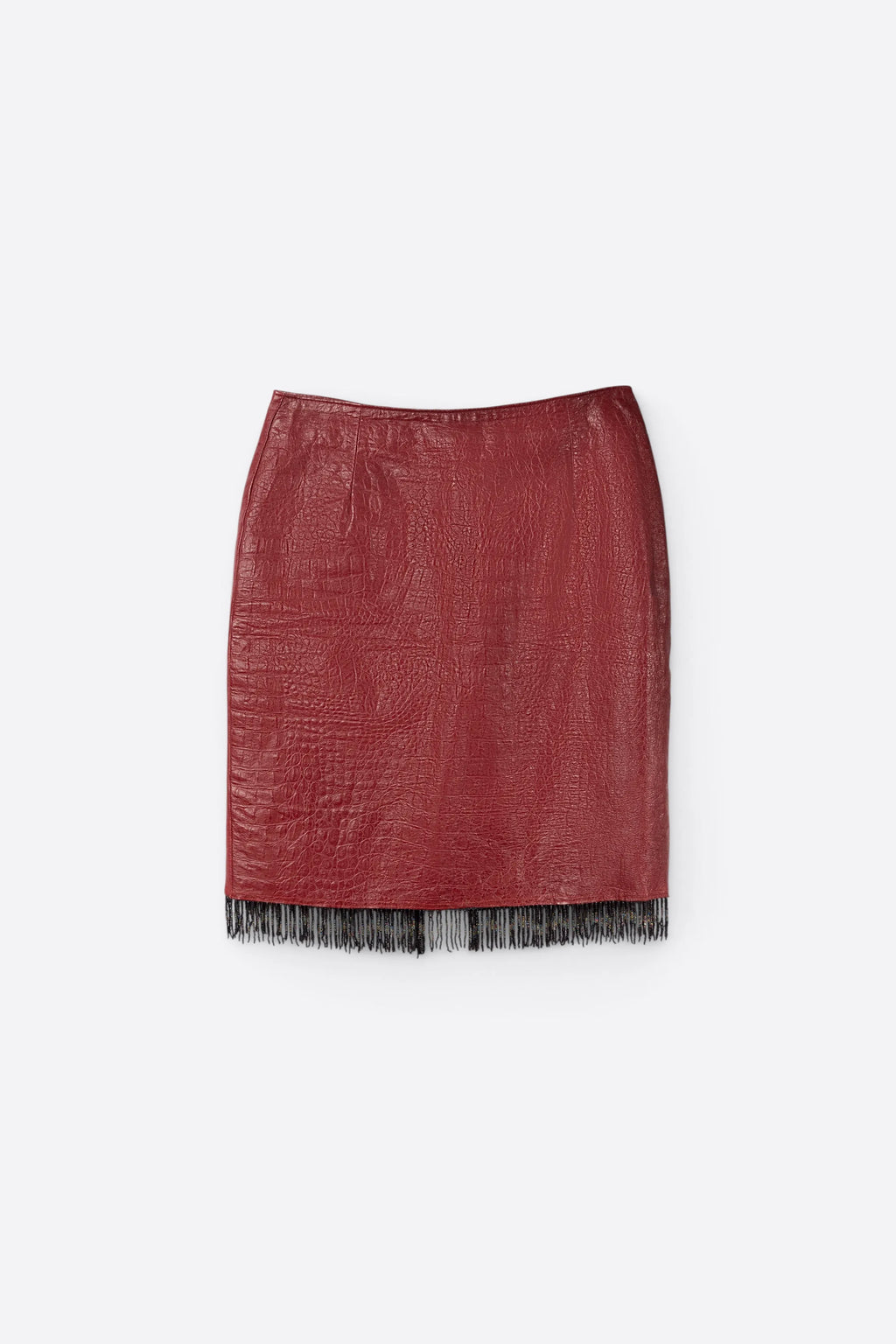 JUPE EN CUIR ET PERLES - VINTAGE