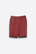 JUPE EN CUIR ET PERLES - VINTAGE
