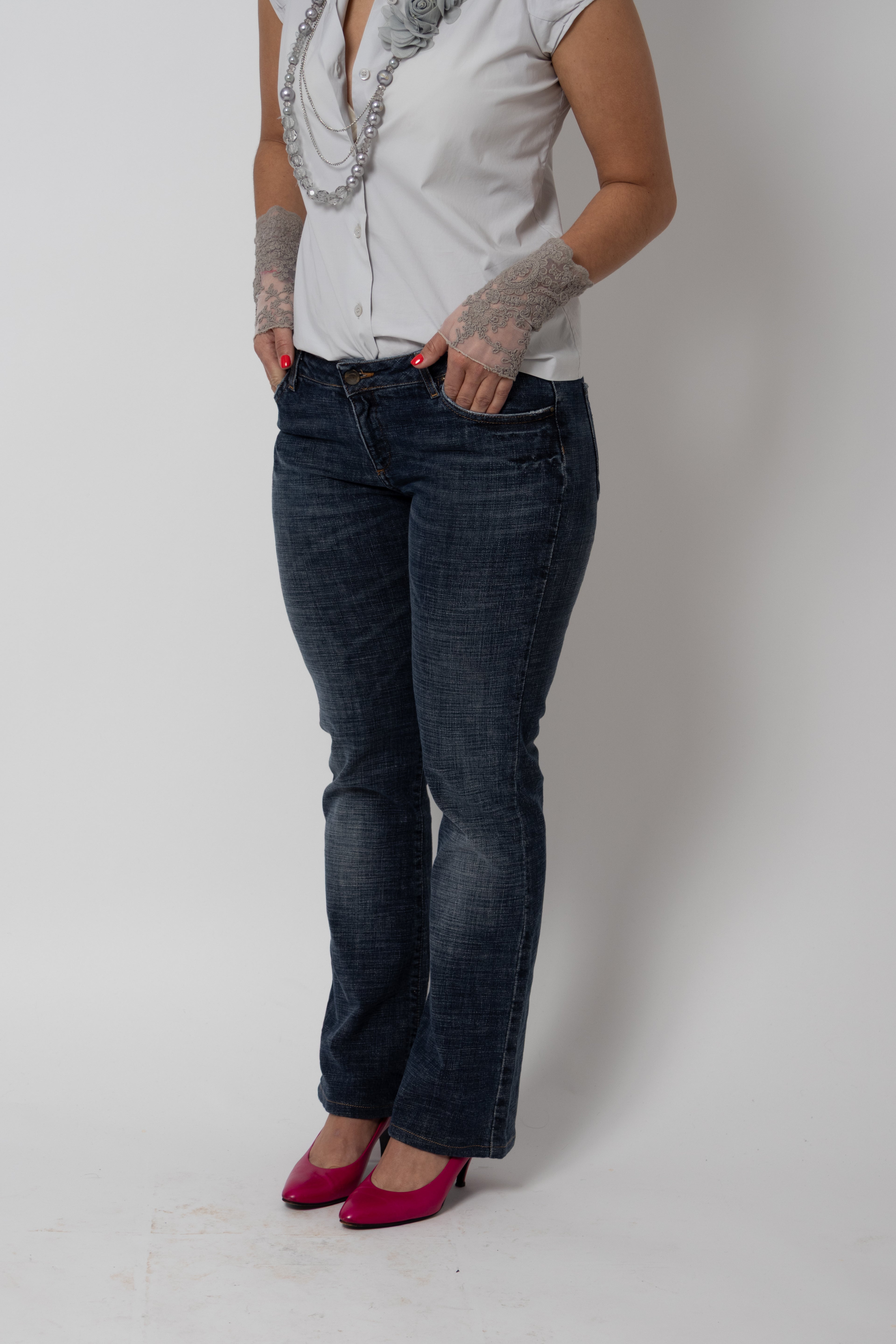Jean Bootcut Indigo Robert Cavalli - seconde main vintage de créateurs - taille 38