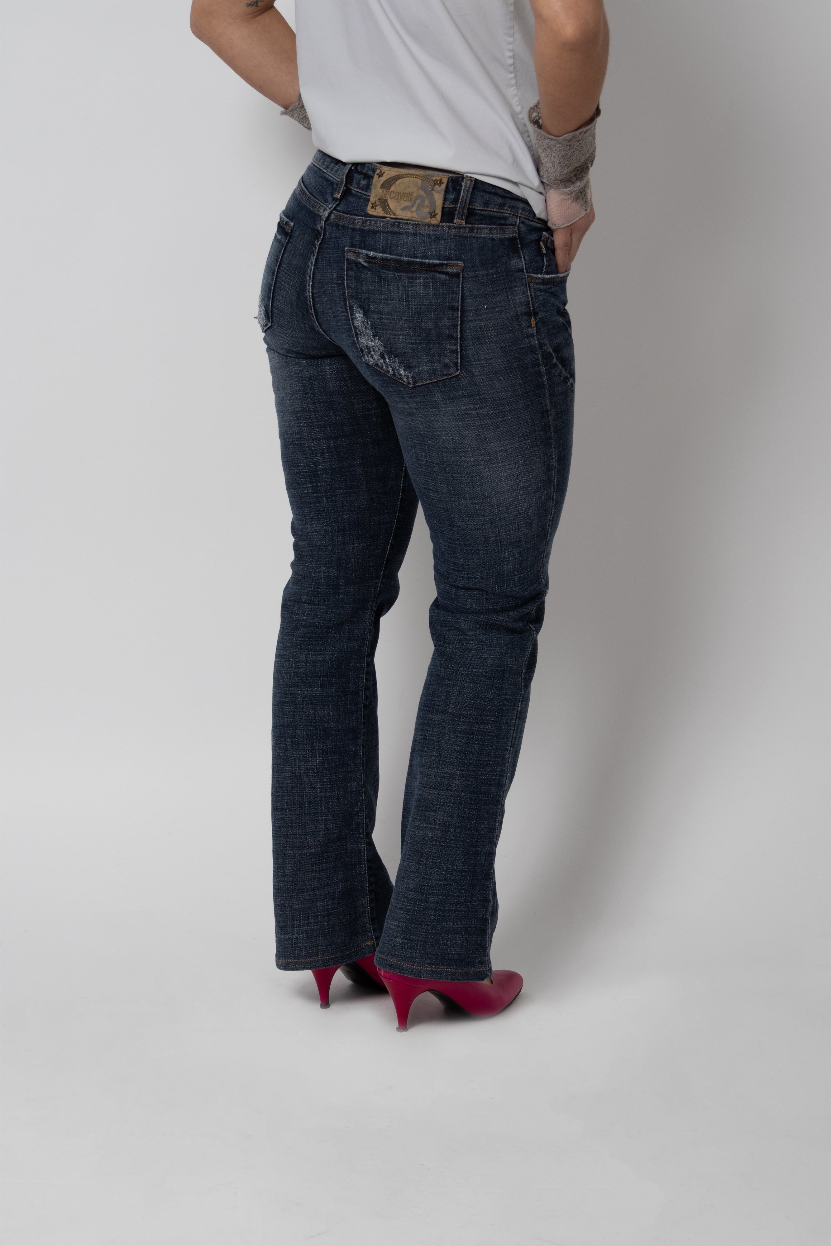 Jean Bootcut Indigo Robert Cavalli - seconde main vintage de créateurs - taille 38