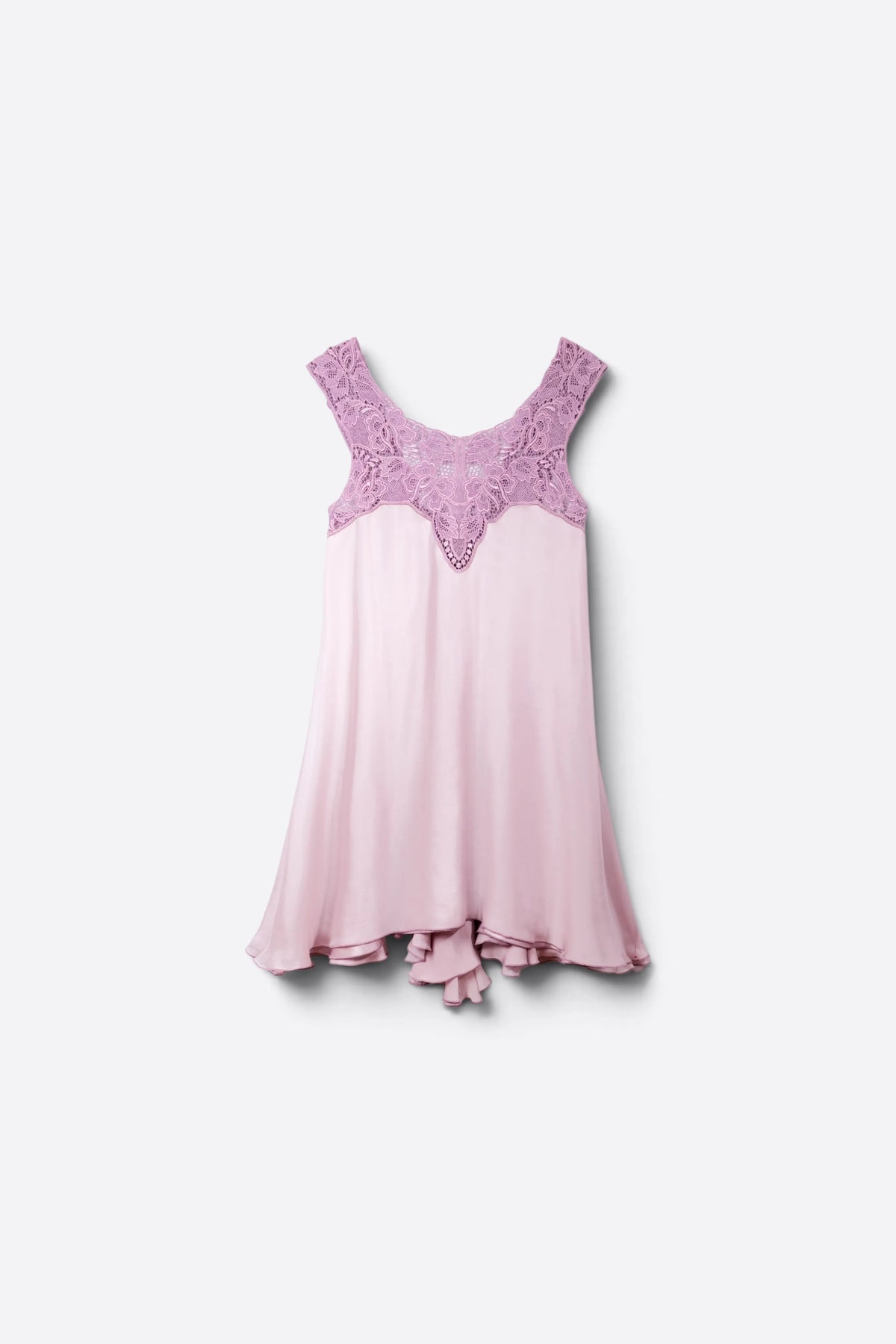 ROBE EN SATIN DE SOIE ET DENTELLE - VINTAGE