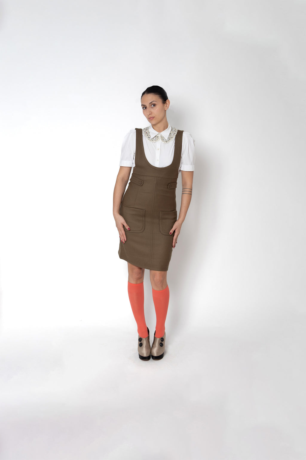 Robe chasuble See by Chloé laine taupe seconde main - taille 38
