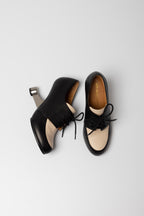 Richelieux à talon sculptural United Nude bicolore noir et beige seconde main créateurs