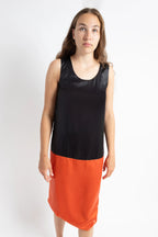 ROBE EN SATIN BICOLOR - ALEXANDER MCQUEEN
