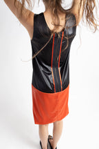 ROBE EN SATIN BICOLOR - ALEXANDER MCQUEEN