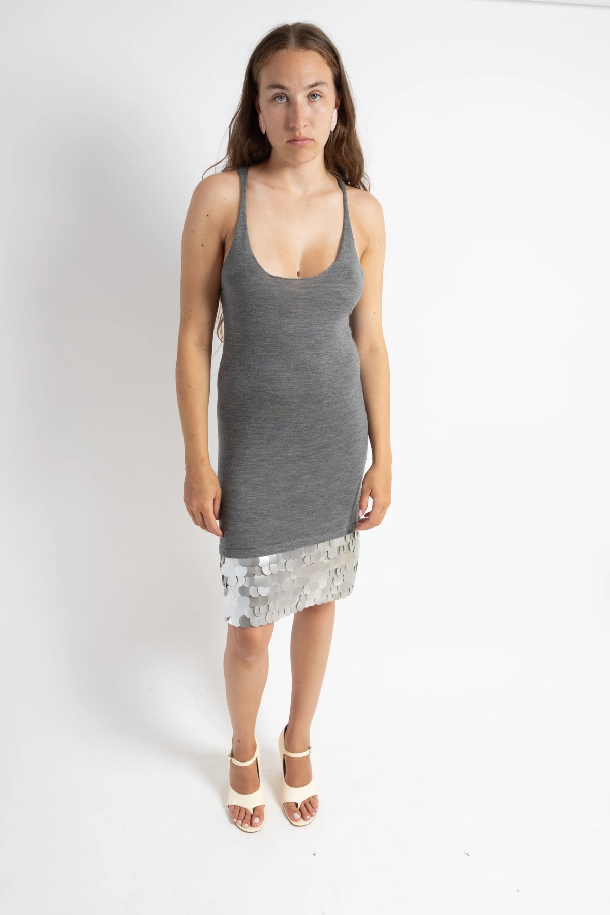 ROBE EN CACHEMIRE ET SEQUINS - AMERICAN RETRO