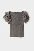 Top maille epaules volantees Max Mara seconde main - createur occasion