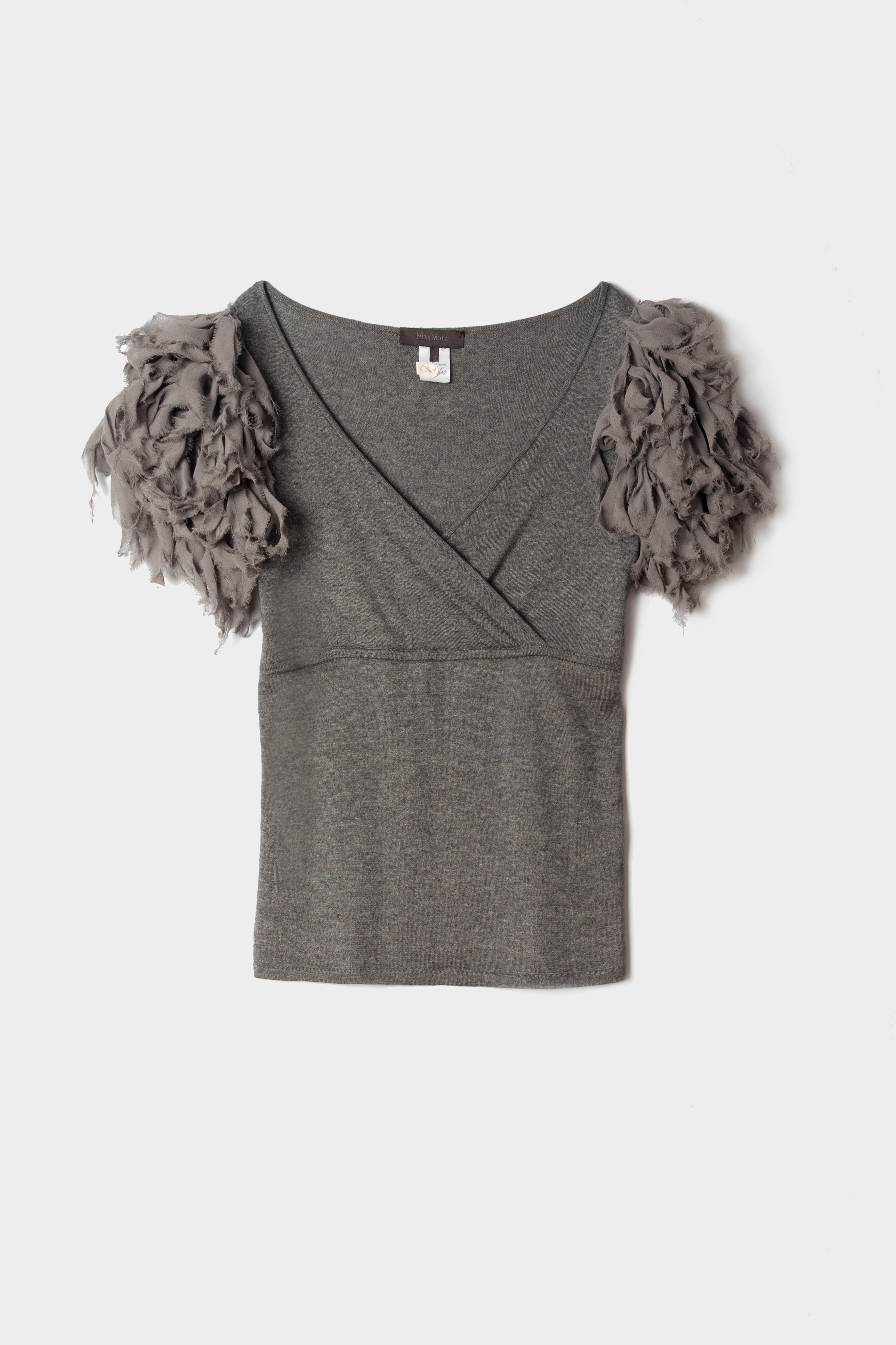 Top maille epaules volantees Max Mara seconde main - createur occasion