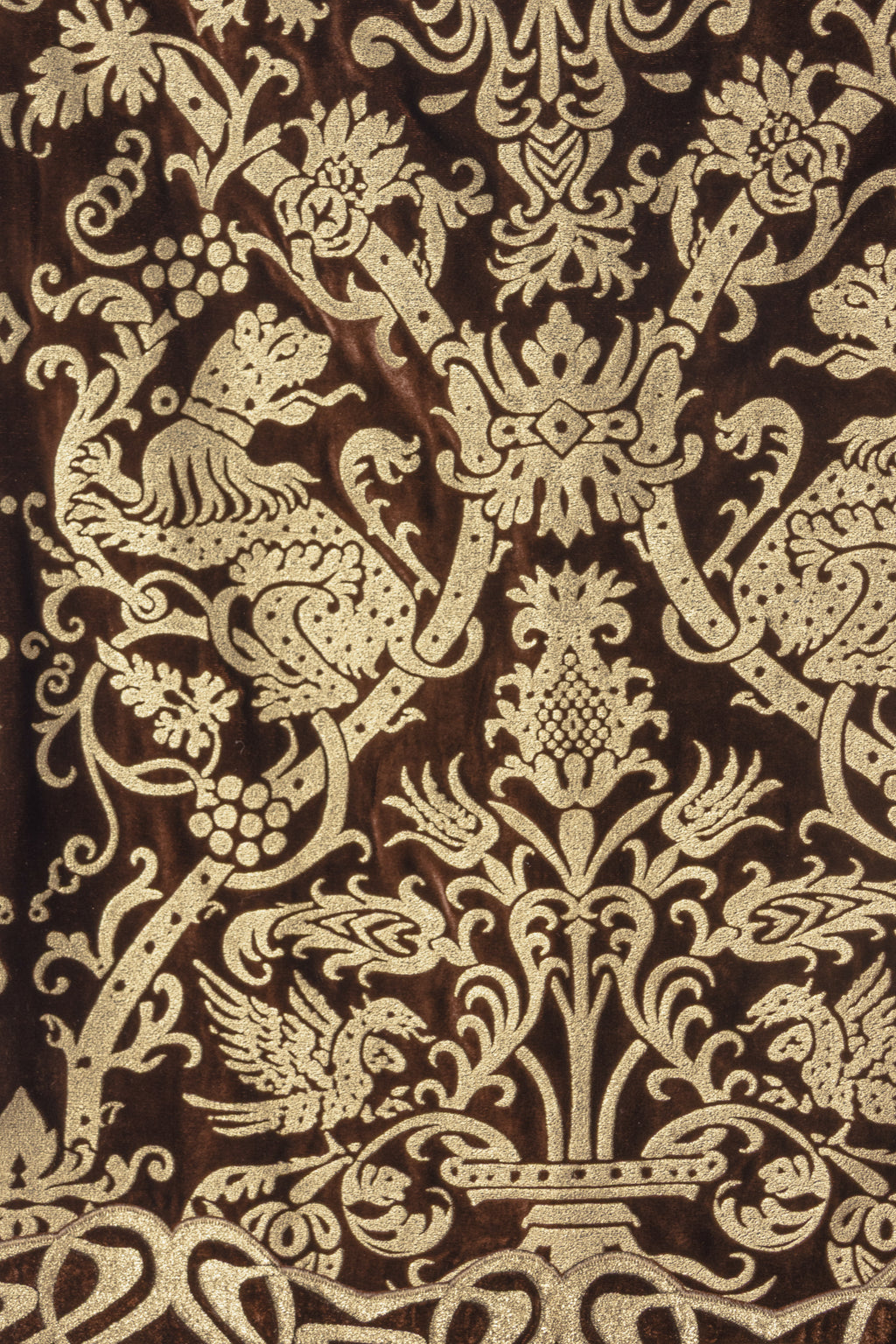 Jupe crayon velours Roberto Cavalli imprimé lion doré baroque seconde main - taille 38