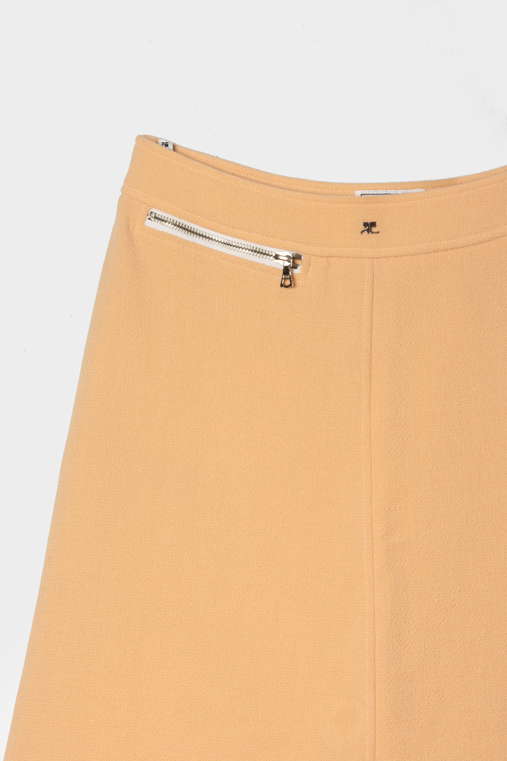 Mini-jupe Courrèges monogramme AC poche zip dorée occasion - détail
