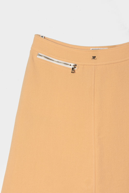 Mini-jupe Courrèges monogramme AC poche zip dorée occasion - détail
