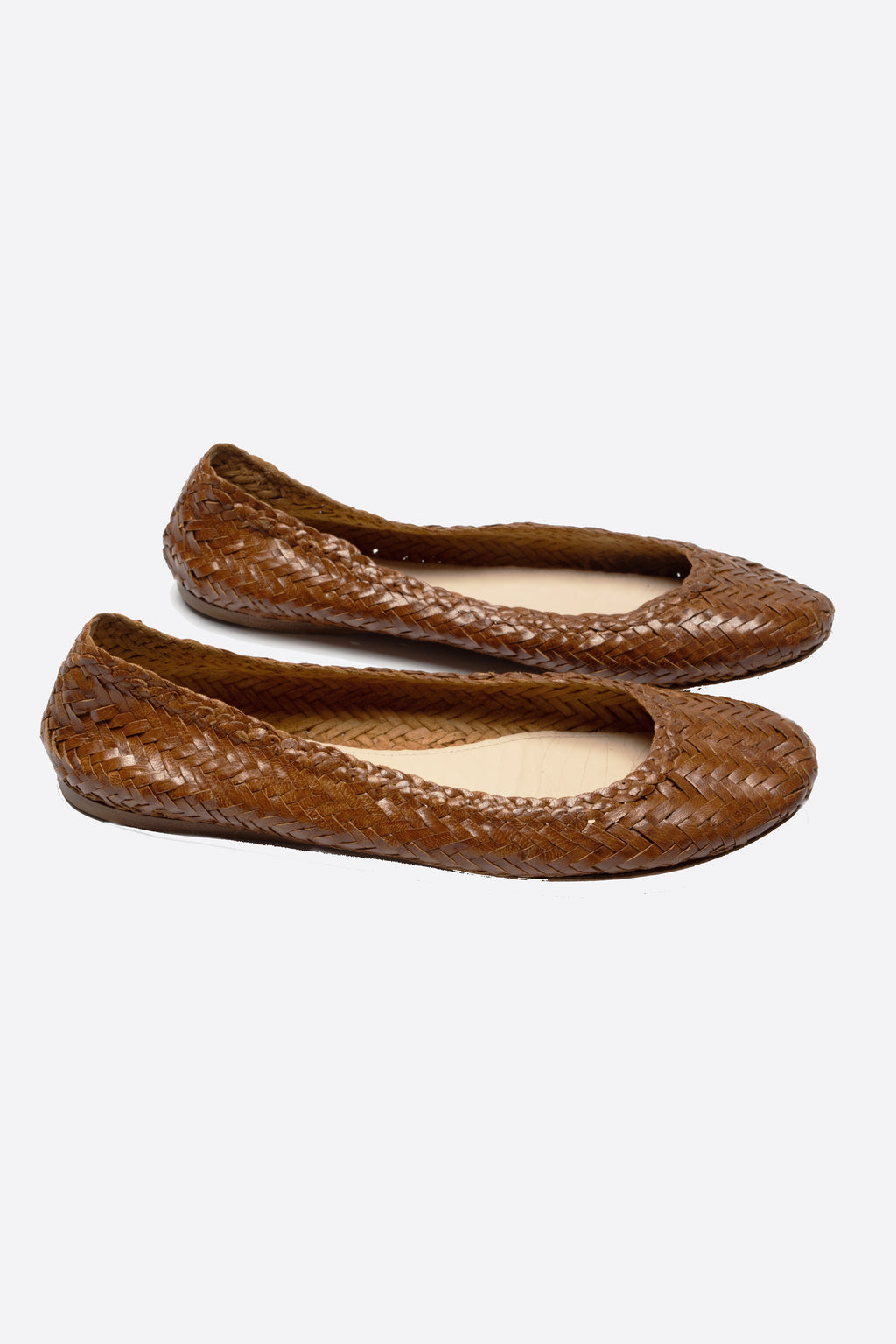Ballerines en Cuir Tressé – Prada