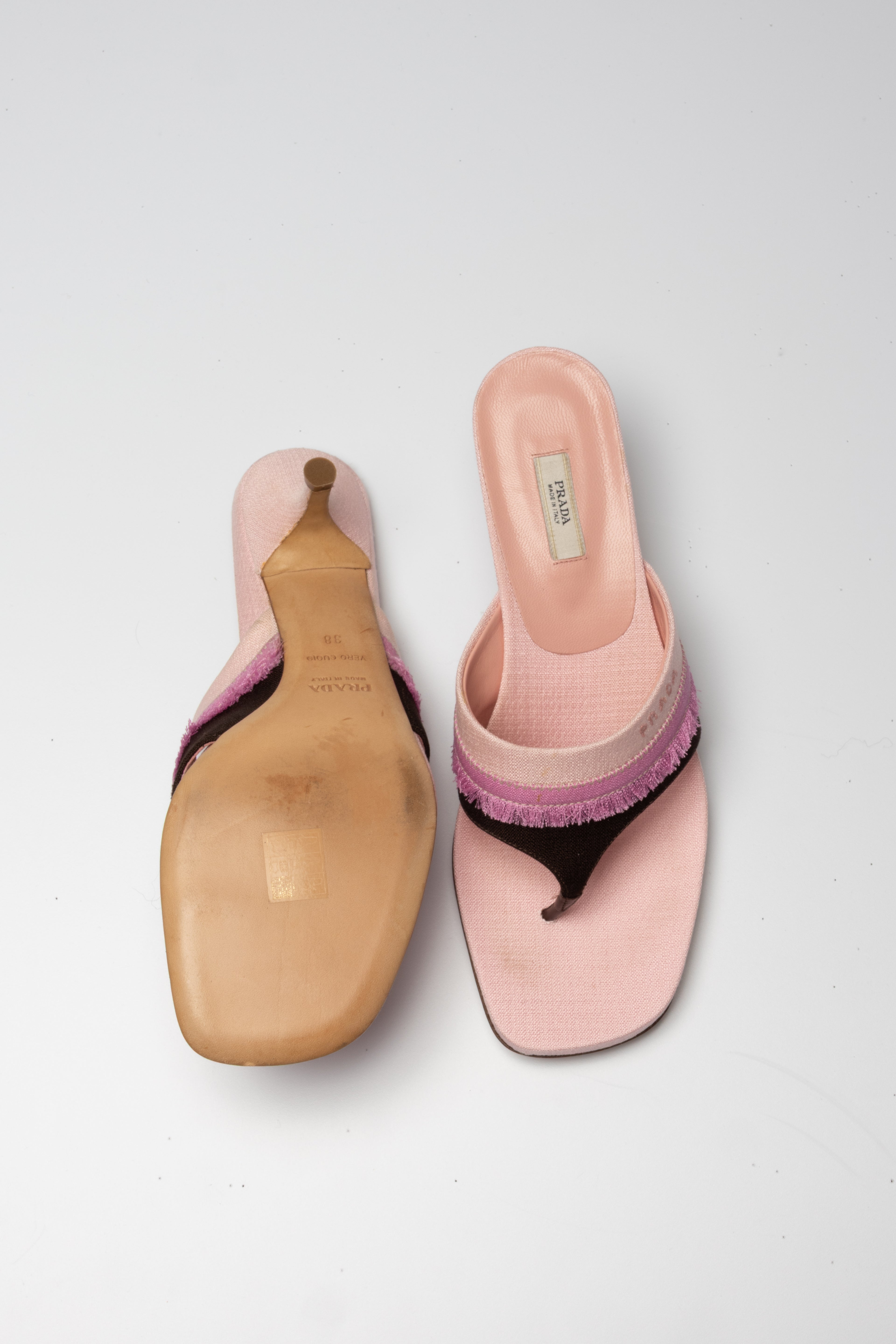 Tongs à Talon en Tissu – Prada