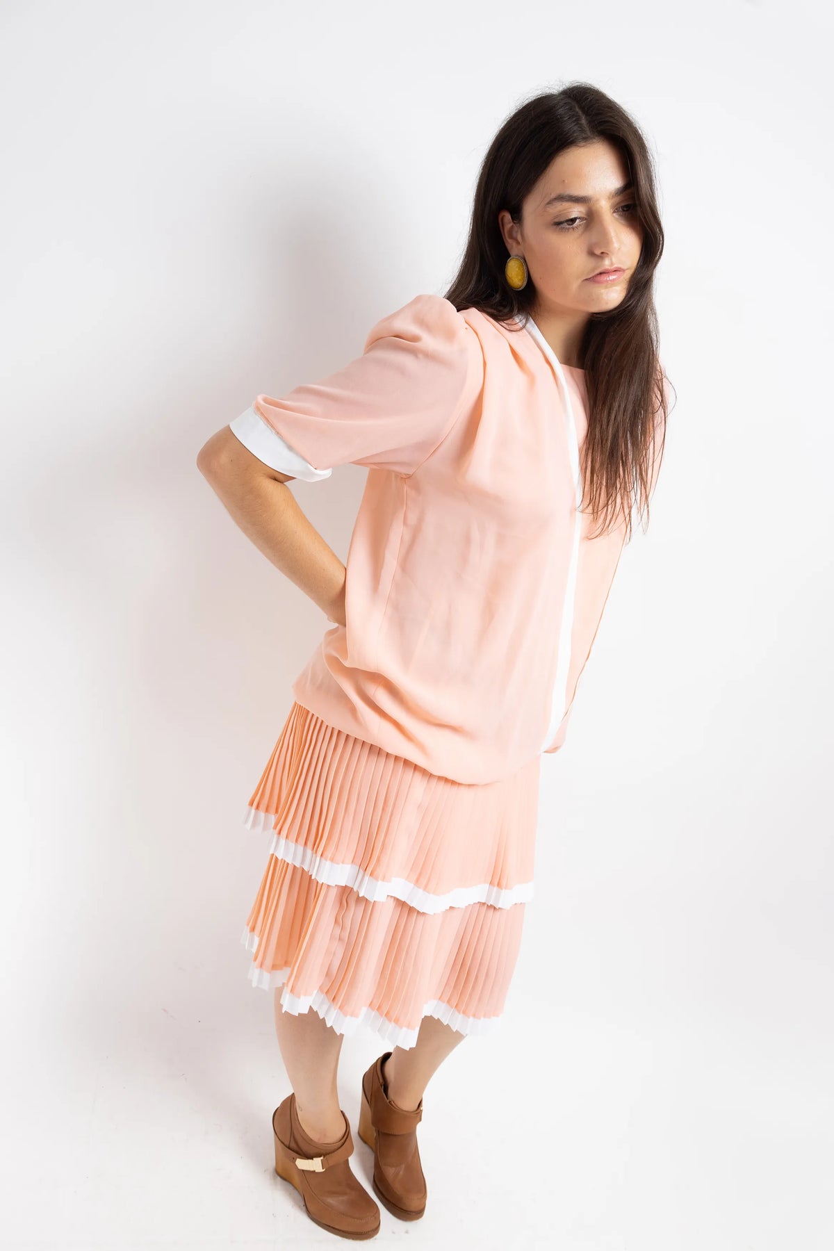ROBE PLISSÉE TAILLE BASSE - VINTAGE
