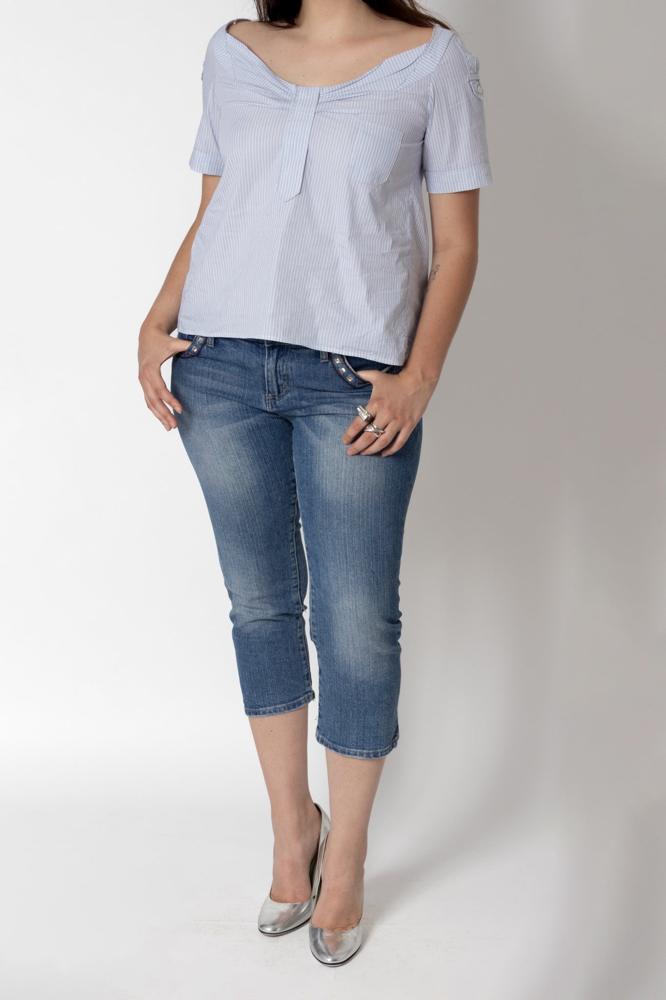 Top en Coton à Rayures - Prada