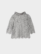 Blouse en dentelle grise Oscalito - taille 40 / taille L - seconde main pièces de créateurs - boutique mode 