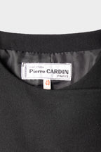 Détail étiquette veste asymétrique noire Pierre Cardin - taille 40 - pièce de créateur - seconde main luxe 