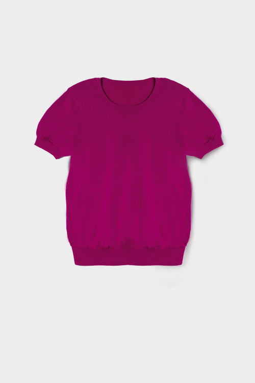 Pull cachemire manches courtes fuchsia Eric Bompard seconde main