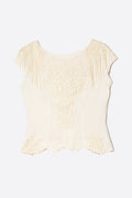 TOP À BRODERIE ET FRANGES - VINTAGE