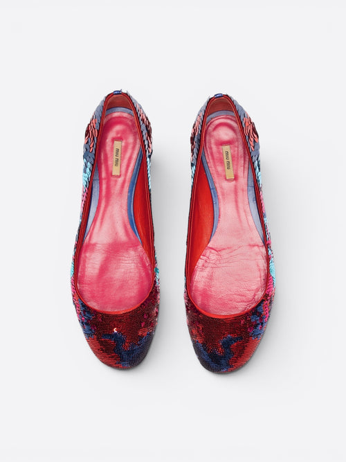 Ballerines à sequins - Miu Miu
