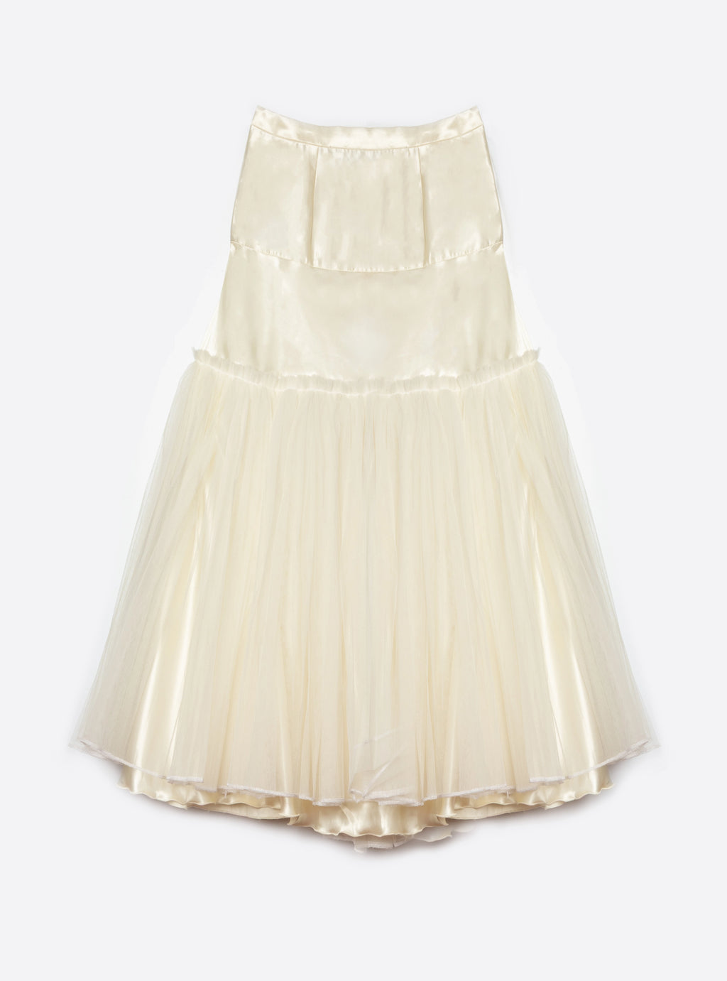 Jupon long satin tulle vintage seconde main - piece romantique occasion