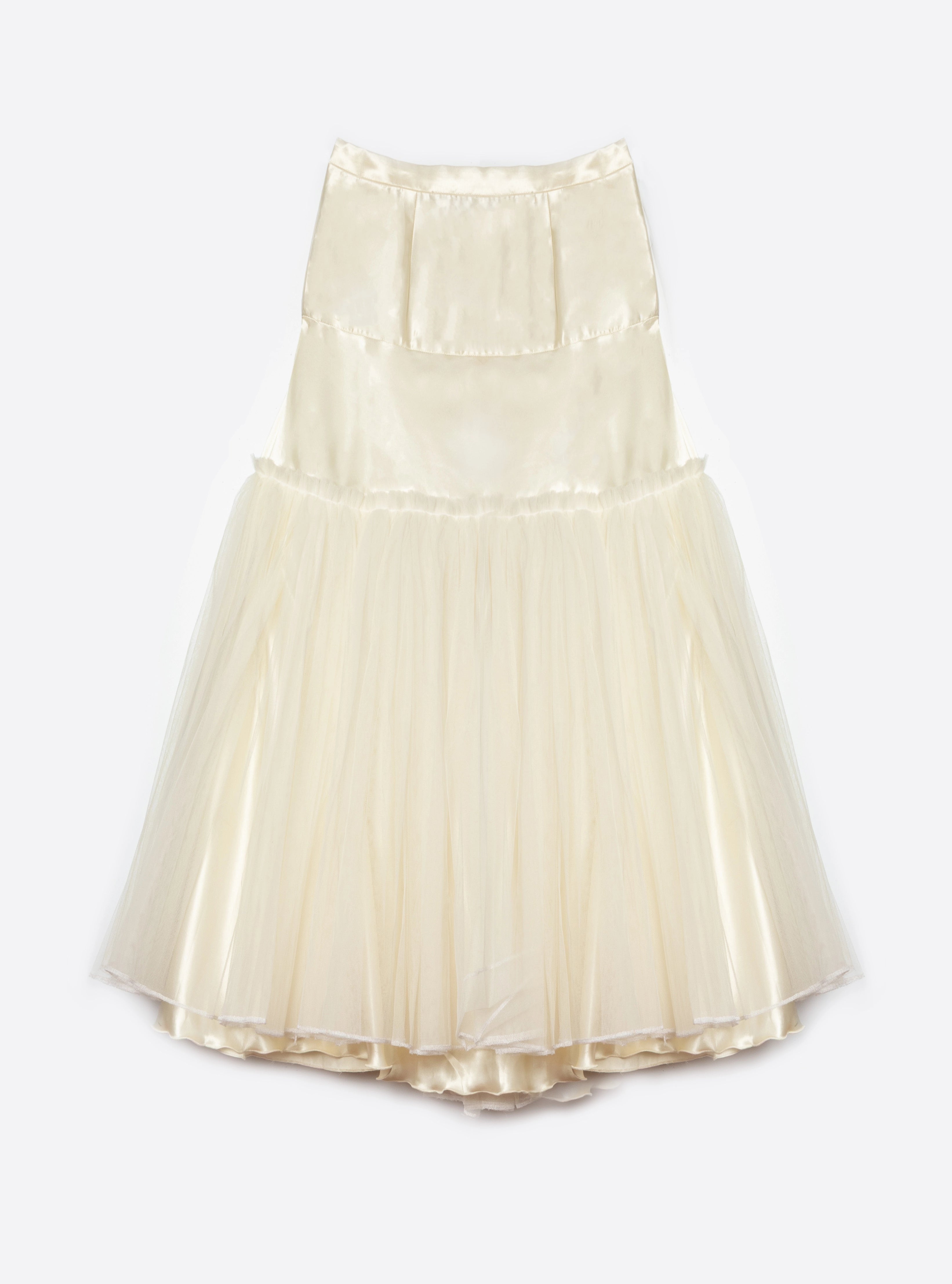 Jupon long satin tulle vintage seconde main - piece romantique occasion