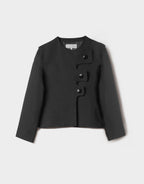 Veste asymétrique noire Pierre Cardin - taille 40 - pièce de créateur - seconde main luxe 