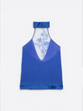 Top en satin et dentelle - La perla