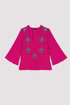 Top soie brode John Richmond seconde main - createur occasion