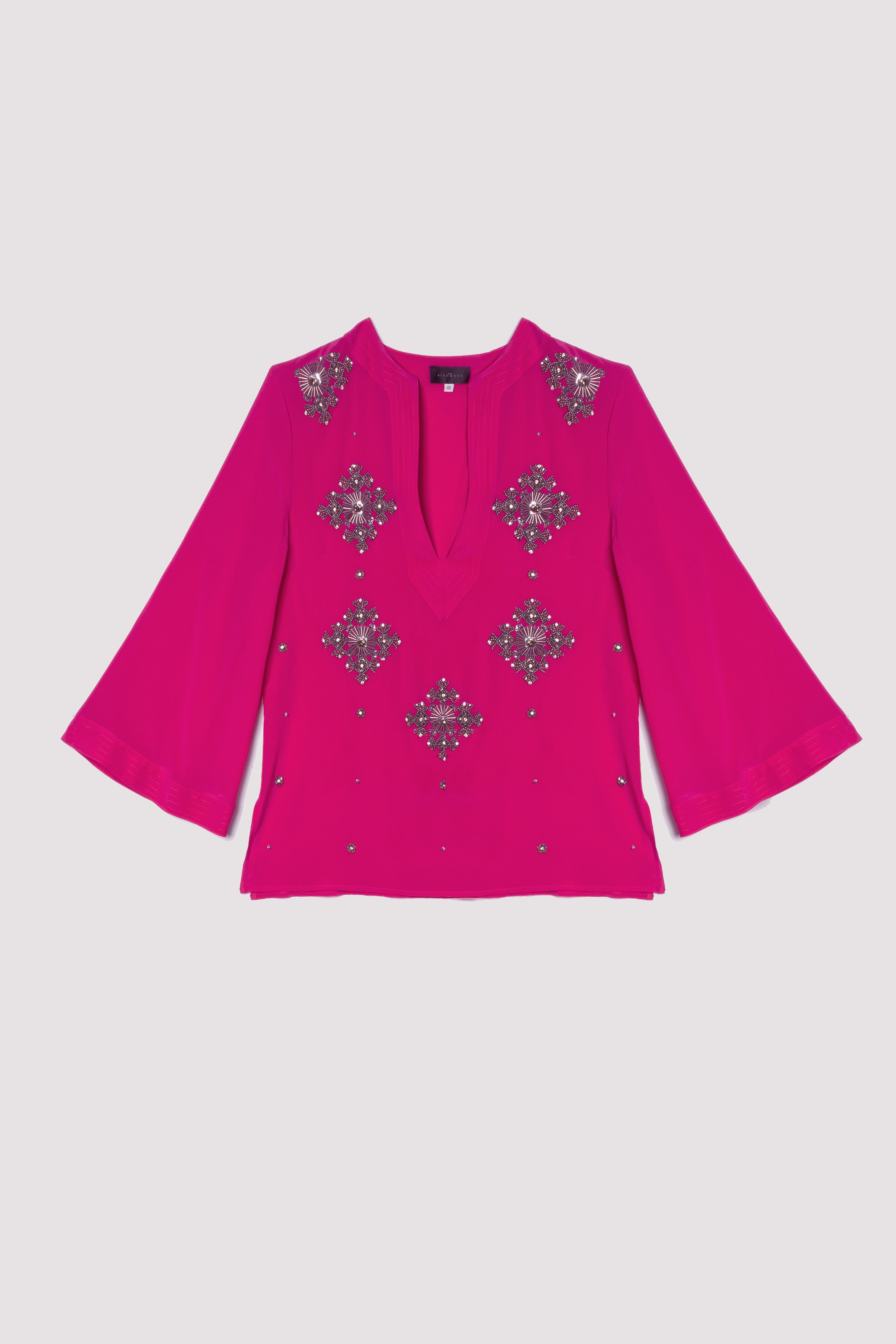 Top soie brode John Richmond seconde main - createur occasion