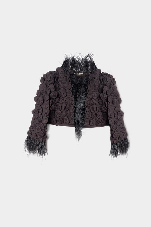 Bolero plumes Victorio Lucchino seconde main - createur espagnol occasion